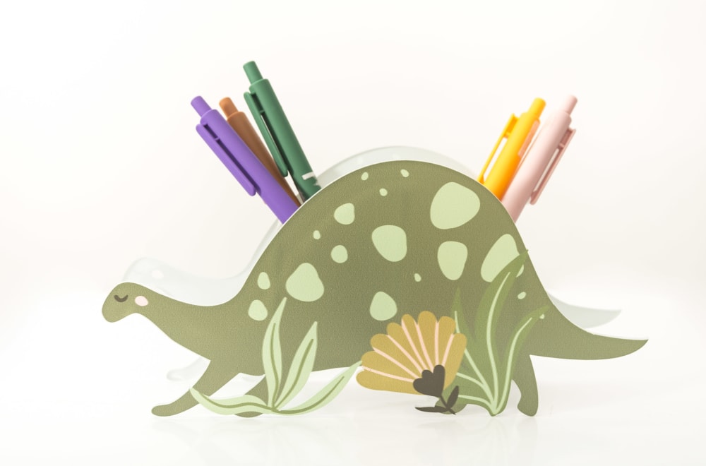 RNT by Really Nice Things Porte Crayons en méthacrylate en forme de dinosaure vert pour enfant style contemporain Multicolore Pvc - Poly Chlorure De