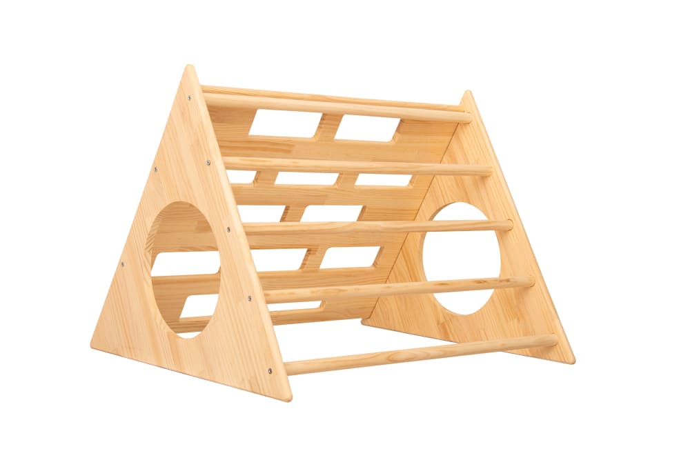 Climber de pino macizo de color madera natural estilo Montessori.