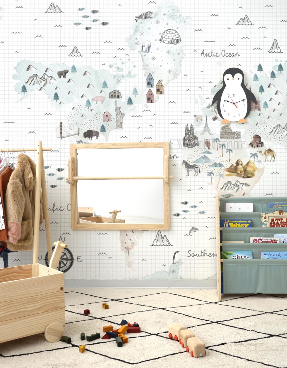 Miroir en bois de pin en couleur naturel Montessori. (RNT by Really Nice Things) - Image 3