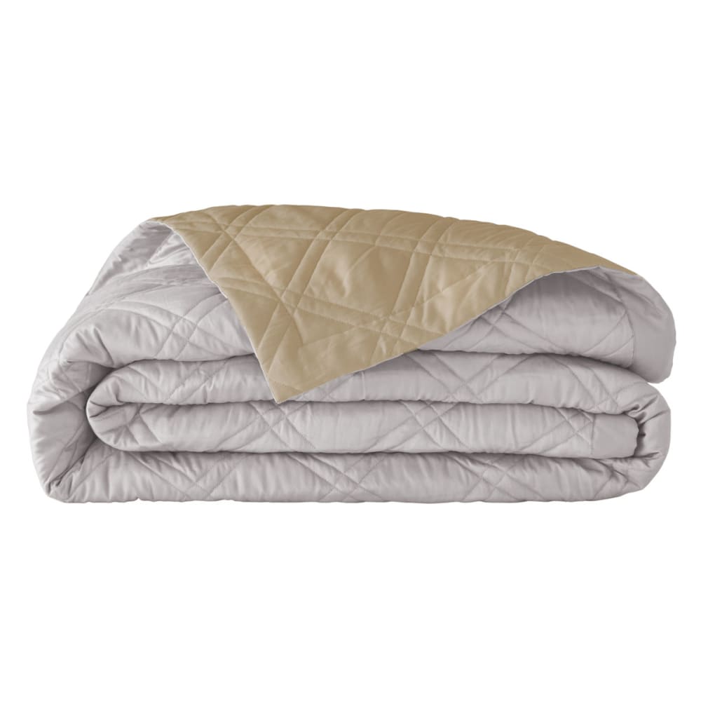 Couvre lit en satin de coton bio beige 260x240 - Maisons du Monde