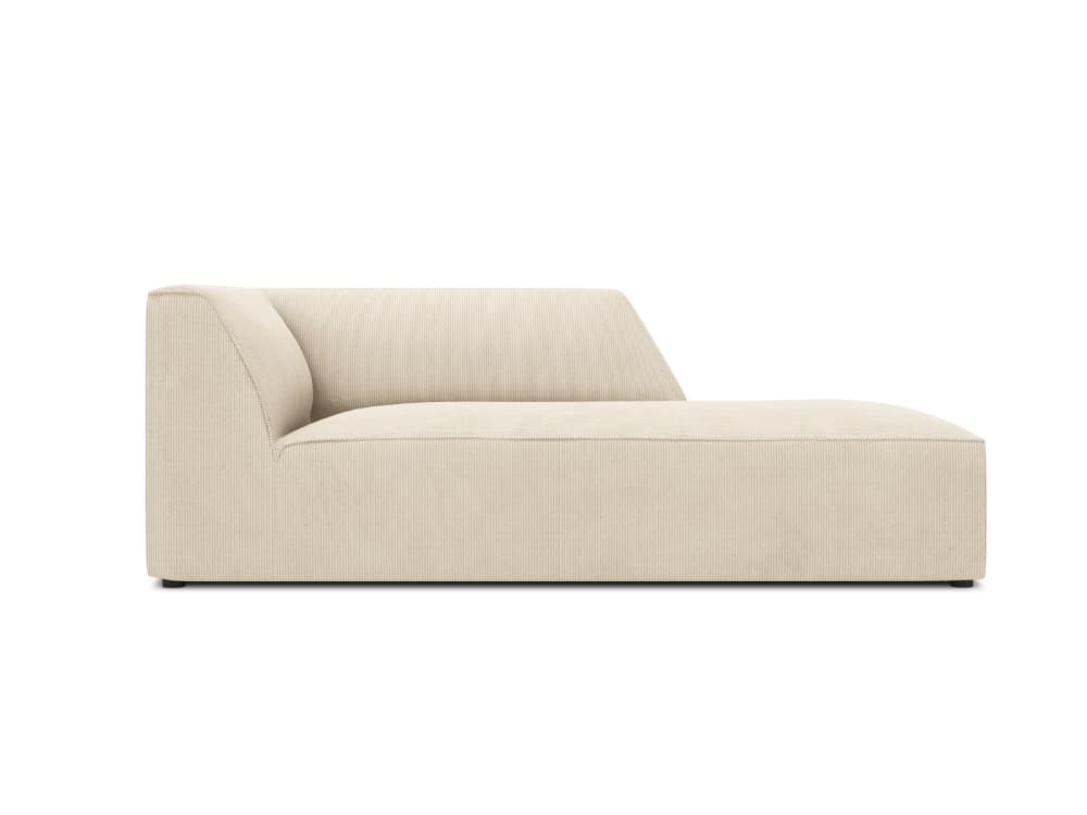 Micadoni Home 1-Sitzer Liegesofa links aus Cord, leichtes beige Öko-Tex Zertifikat - Stoff