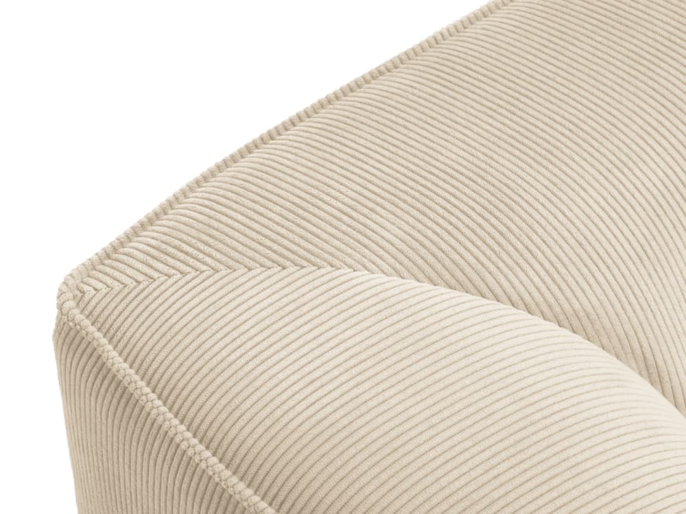 Méridienne droite 1 place en tissu velours côtelé beige clair