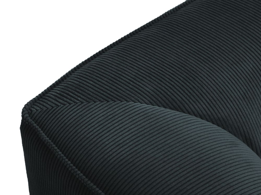 Méridienne gauche 1 place en tissu velours côtelé bleu