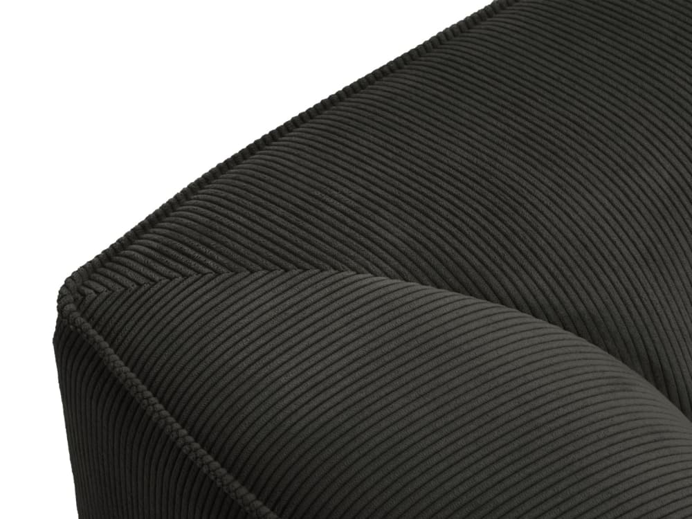 Méridienne gauche 1 place en tissu velours côtelé gris foncé