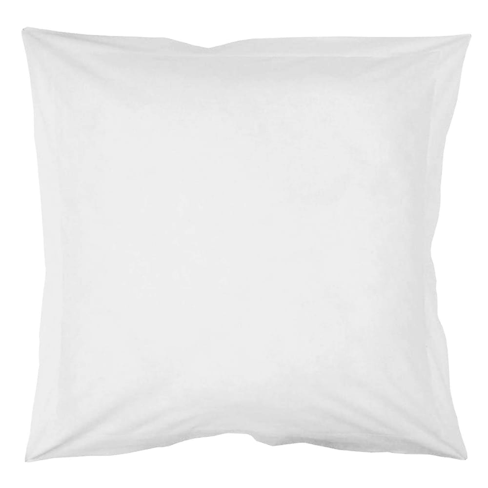 Taie d'oreiller unie en coton bio blanc 65x65 cm