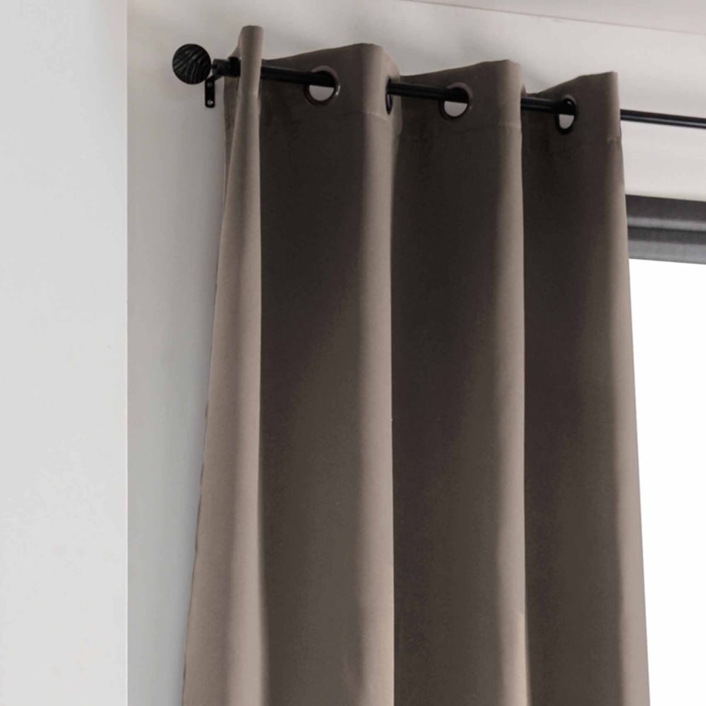 Rideau occultant uni 210gr/m2 polyester beige 135x180 cm - Maisons du Monde