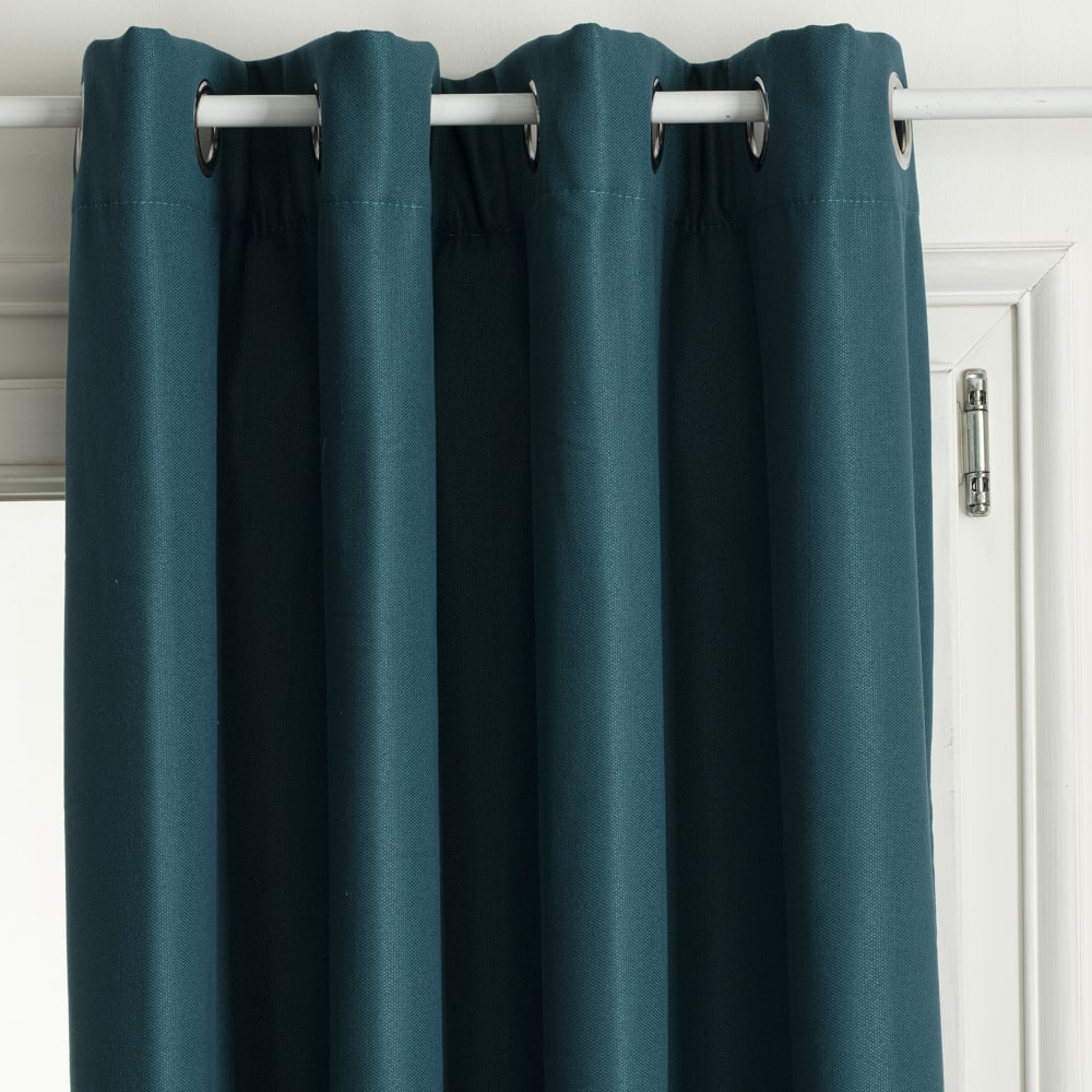 Rideau thermique et isolant uni polyester bleu canard 140x260 cm - Maisons du Monde