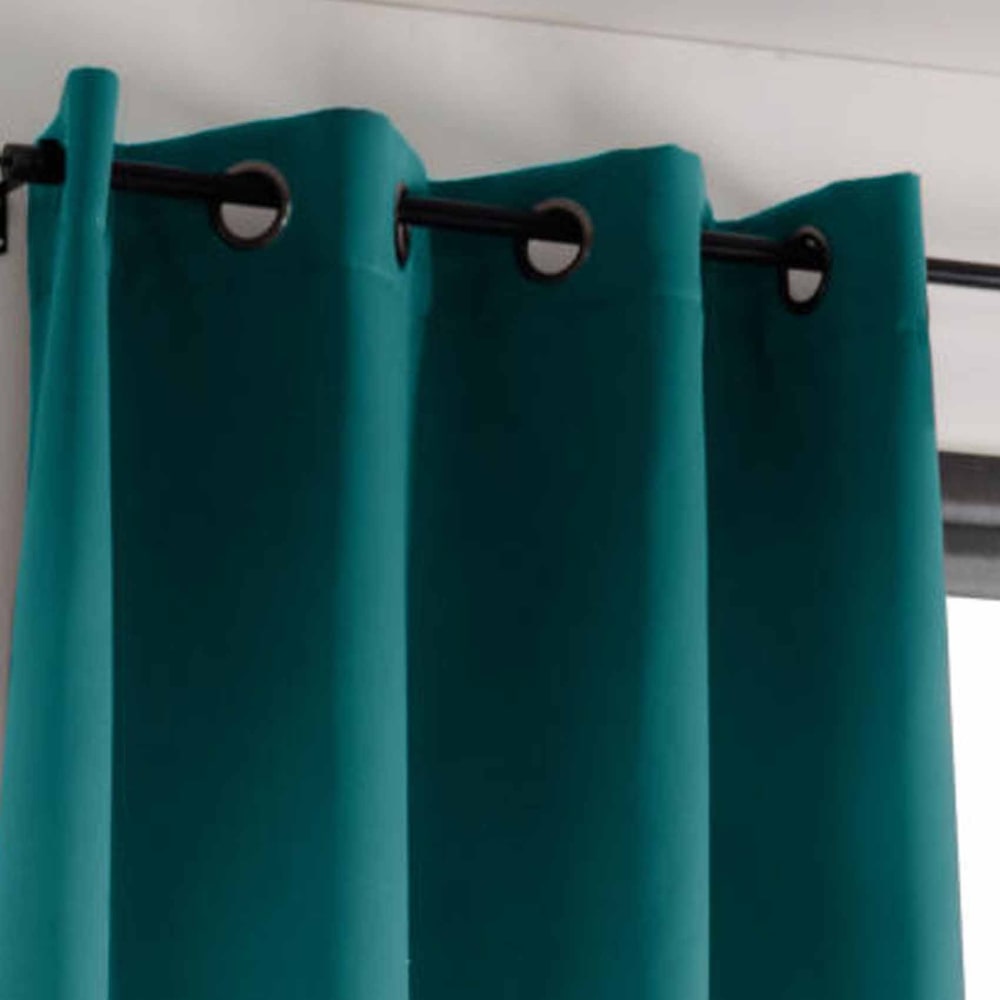 Rideau occultant uni 210gr/m2 polyester bleu canard 135x250 cm - Maisons du Monde