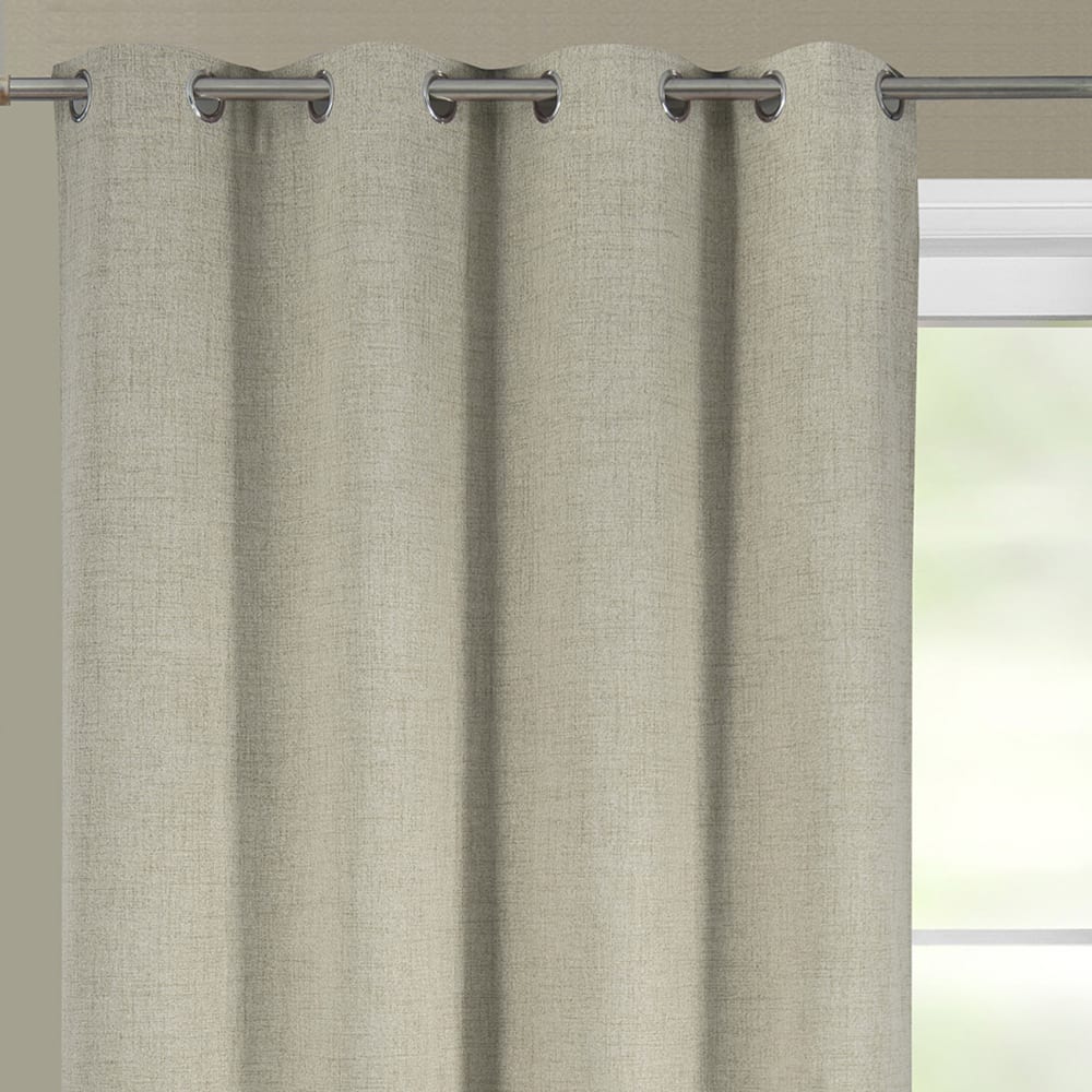 Rideau occultant et thermique chiné polyester beige 140x260 cm - Maisons du Monde