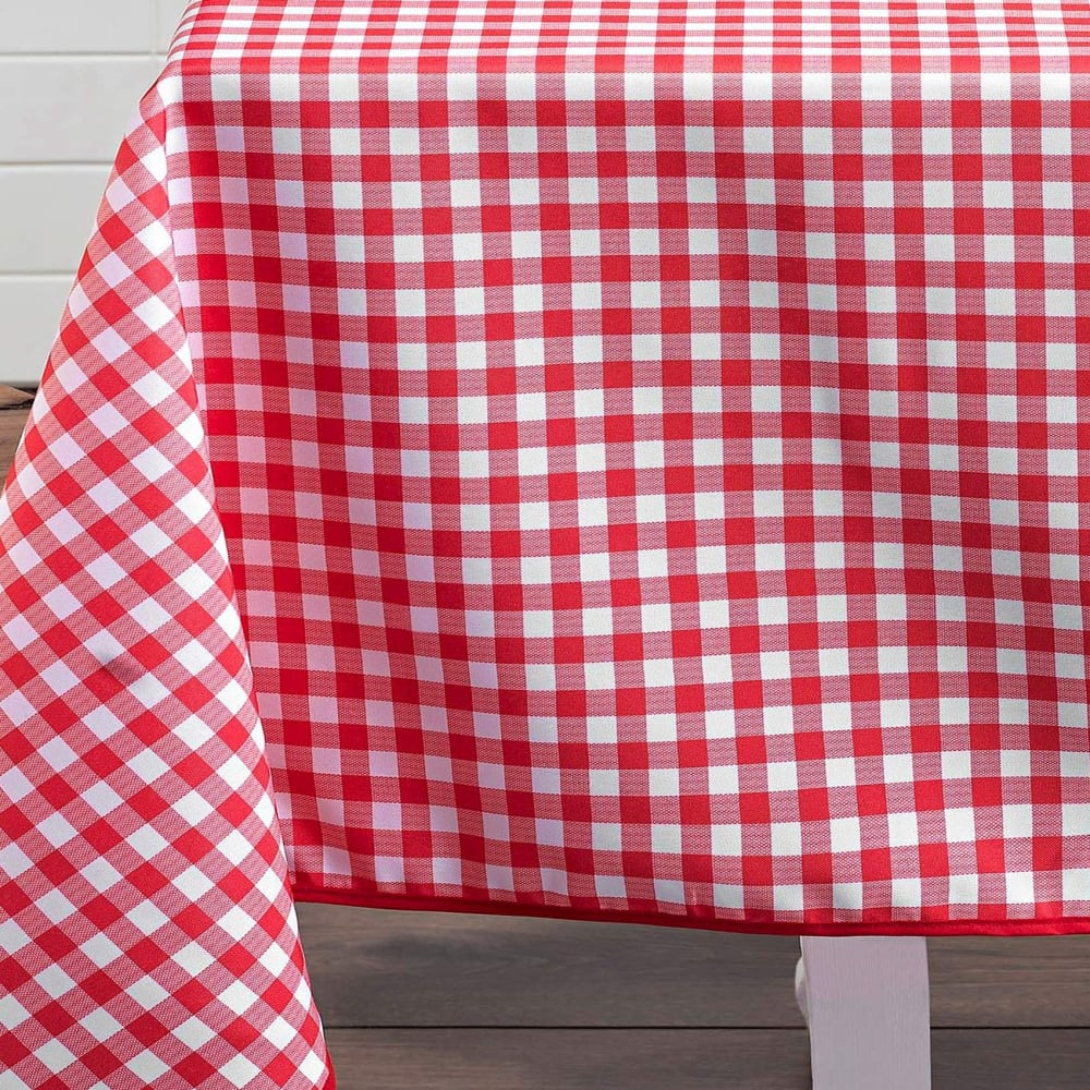 Nappe rectangulaire vichy rouge et blanc polyester multicolore 145x240 - Maisons du Monde