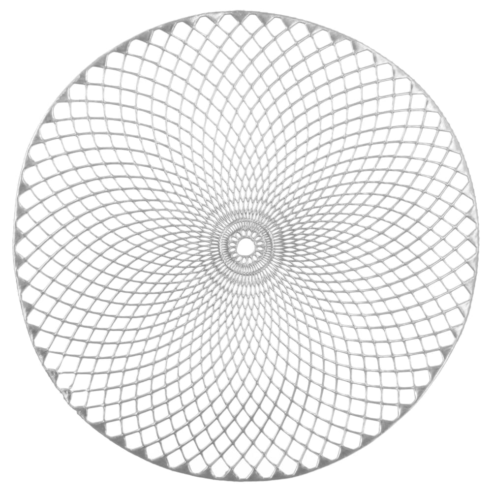 Set de table rond en filigrane plastique argent Ø 38x38 cm