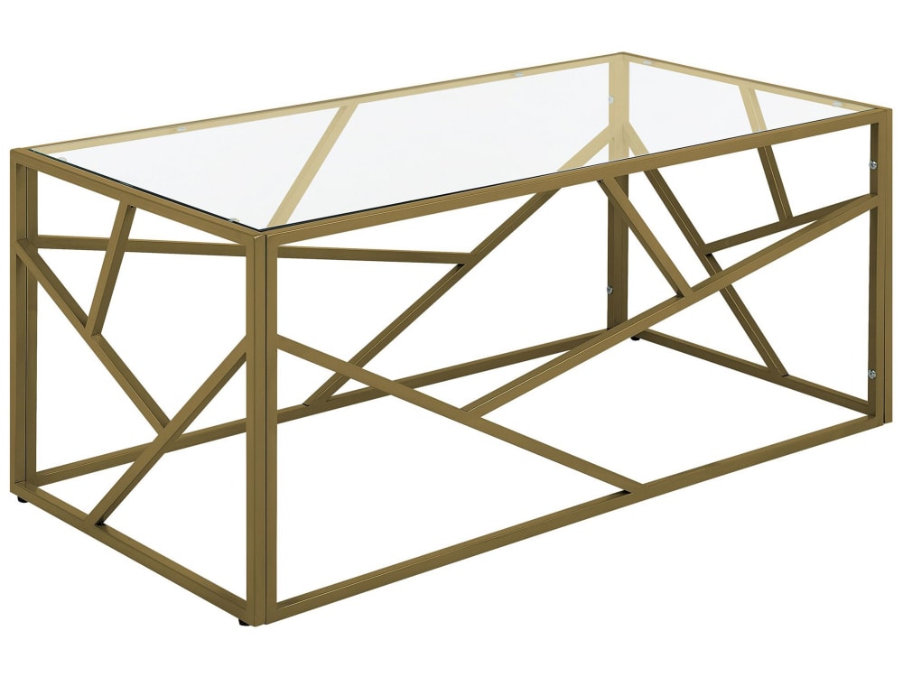 Beliani Couchtisch aus Glas, gold style classic chic - Glas