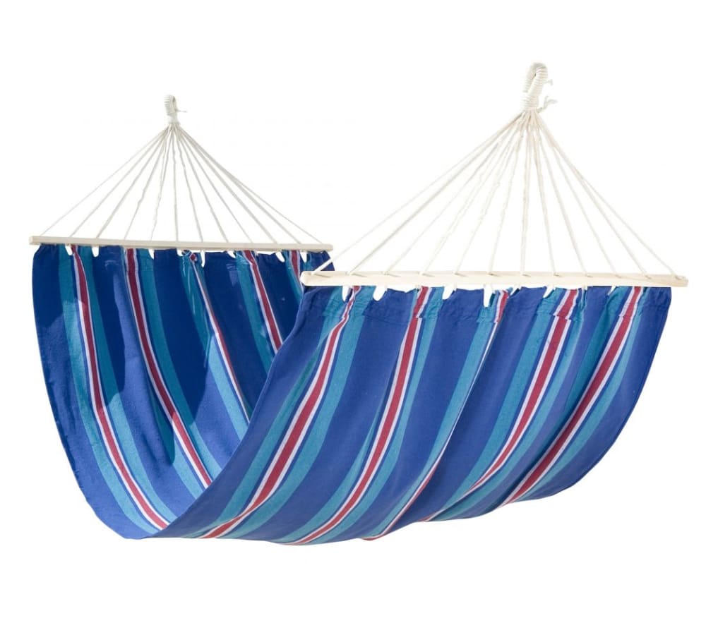 Hamac à barre en coton bleu