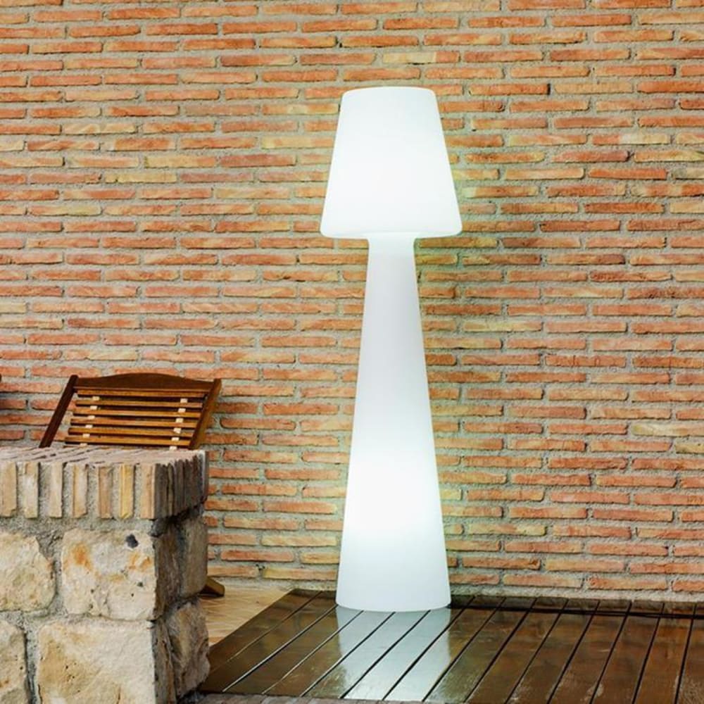 Lampadaire d'extérieur h110cm blanc froid avec câble blanc