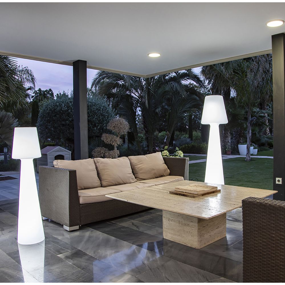 Lampadaire d'extérieur h110cm blanc froid avec câble blanc - Maisons du Monde