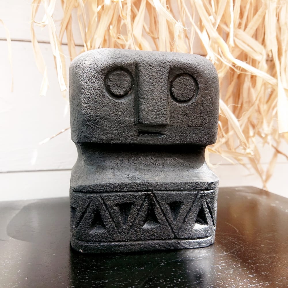 Porte bougie en grès, noir L8 x H10 x P8 cm - Maisons du Monde