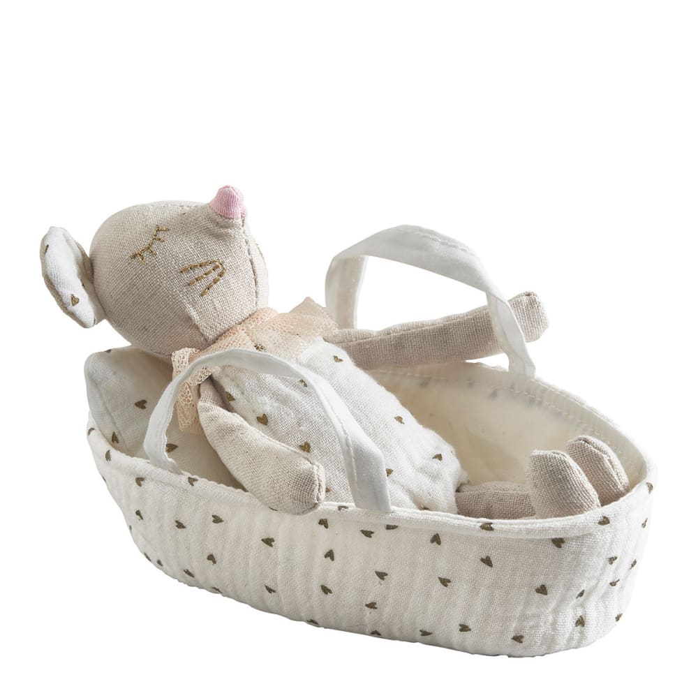 Mathilde M Souriceau lucio et son couffin Beige Pes - Polyester - 19x9x20cm