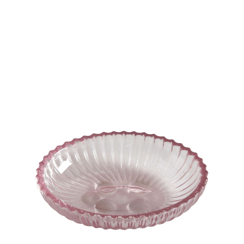 Mathilde M Porte-savon côtelé Rose Verre