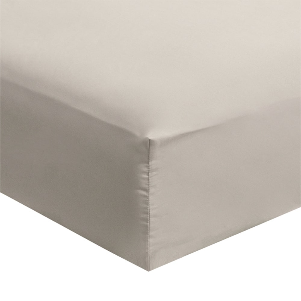 Drap housse grand bonnet microfibre Beige Foncé 160x200 cm