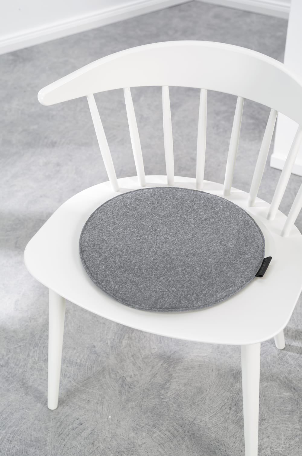 Galettes de chaise gris chiné imitation feutre - lot de 4 - ø 35cm — vue 3