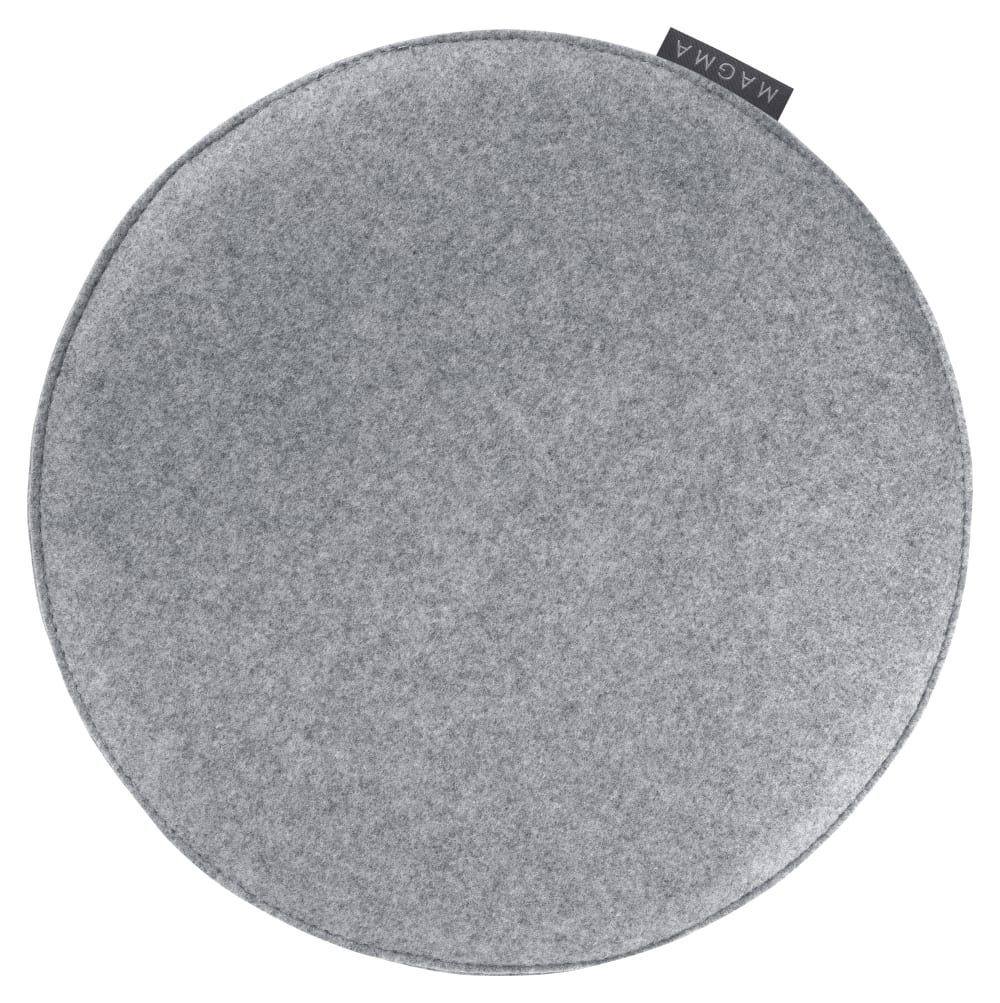 Galettes de chaise gris chiné imitation feutre - lot de 4 - ø 35cm — vue 4