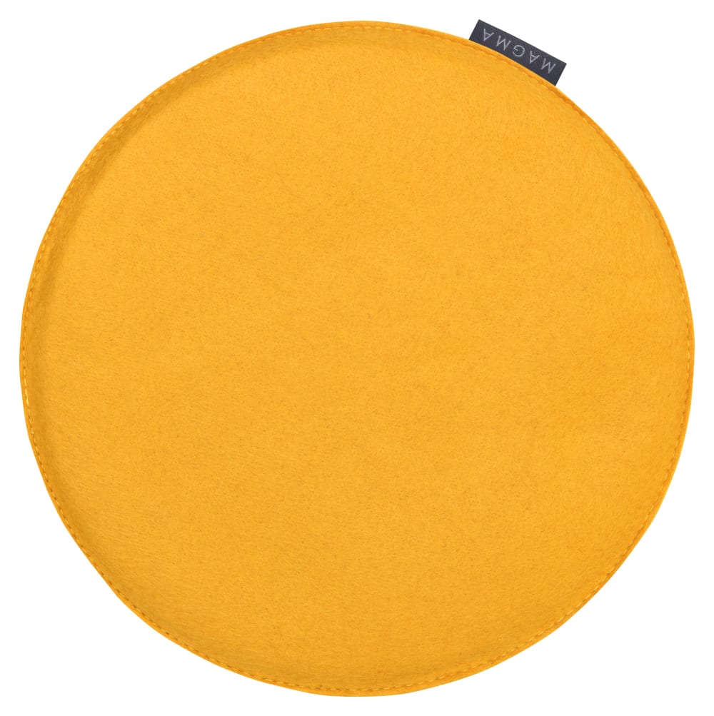 Galettes de chaise jaune tournesol feutre - lot de 4 - ø 35cm — vue 3