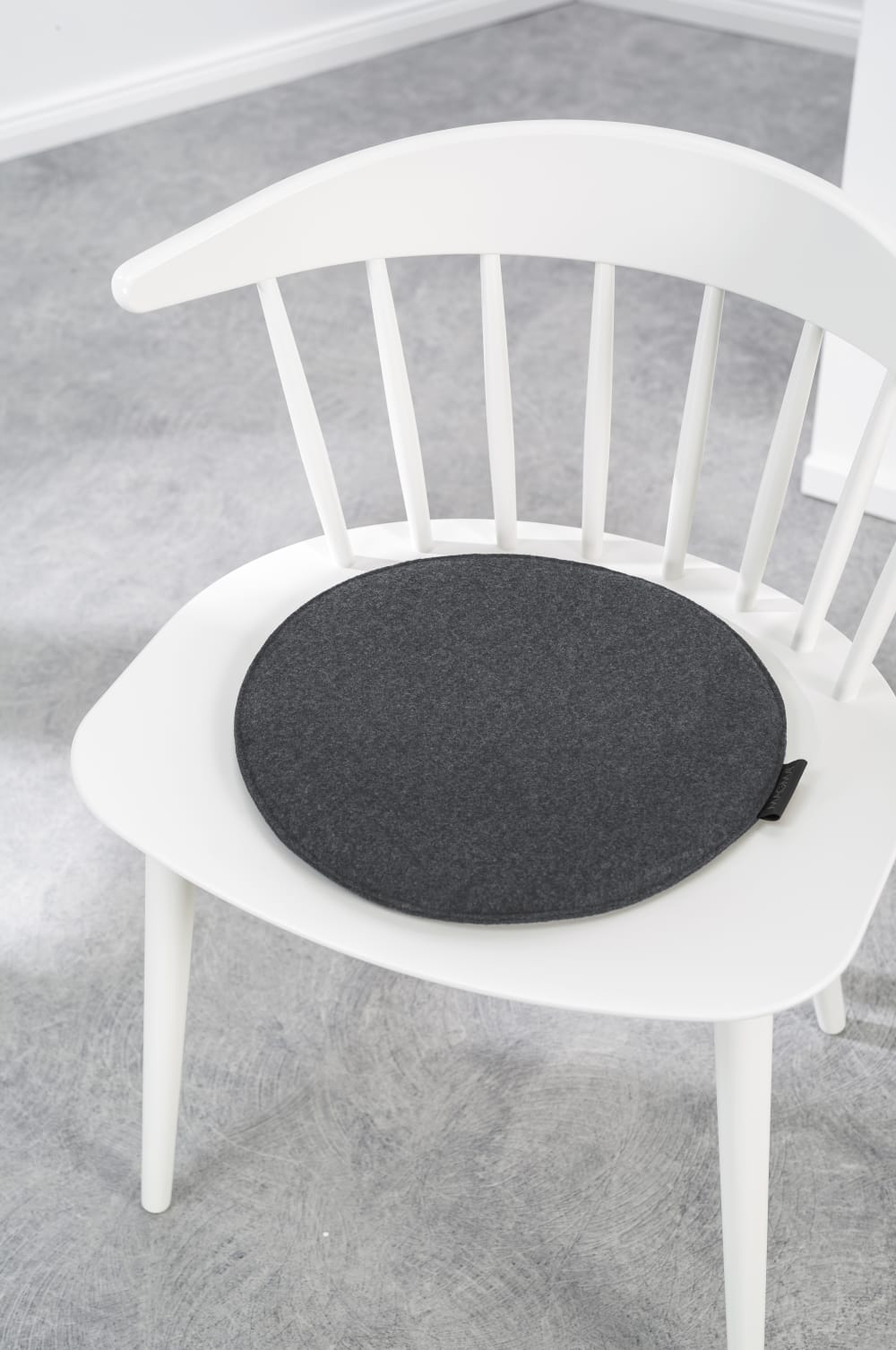 Galettes de chaise anthracite chiné imitation feutre- lot de 4 -ø 35cm — vue 3