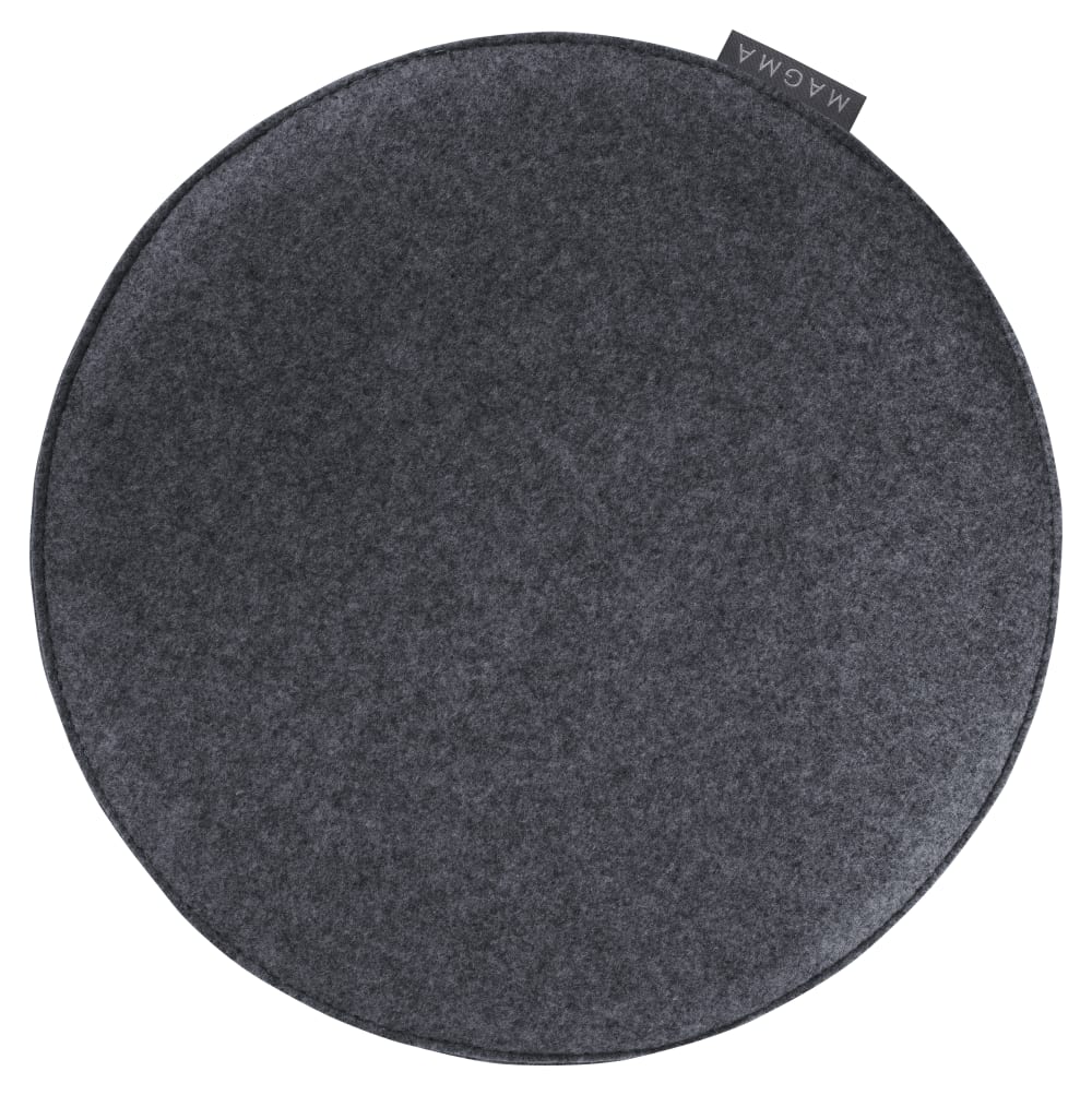 Galettes de chaise anthracite chiné imitation feutre- lot de 4 -ø 35cm — vue 4