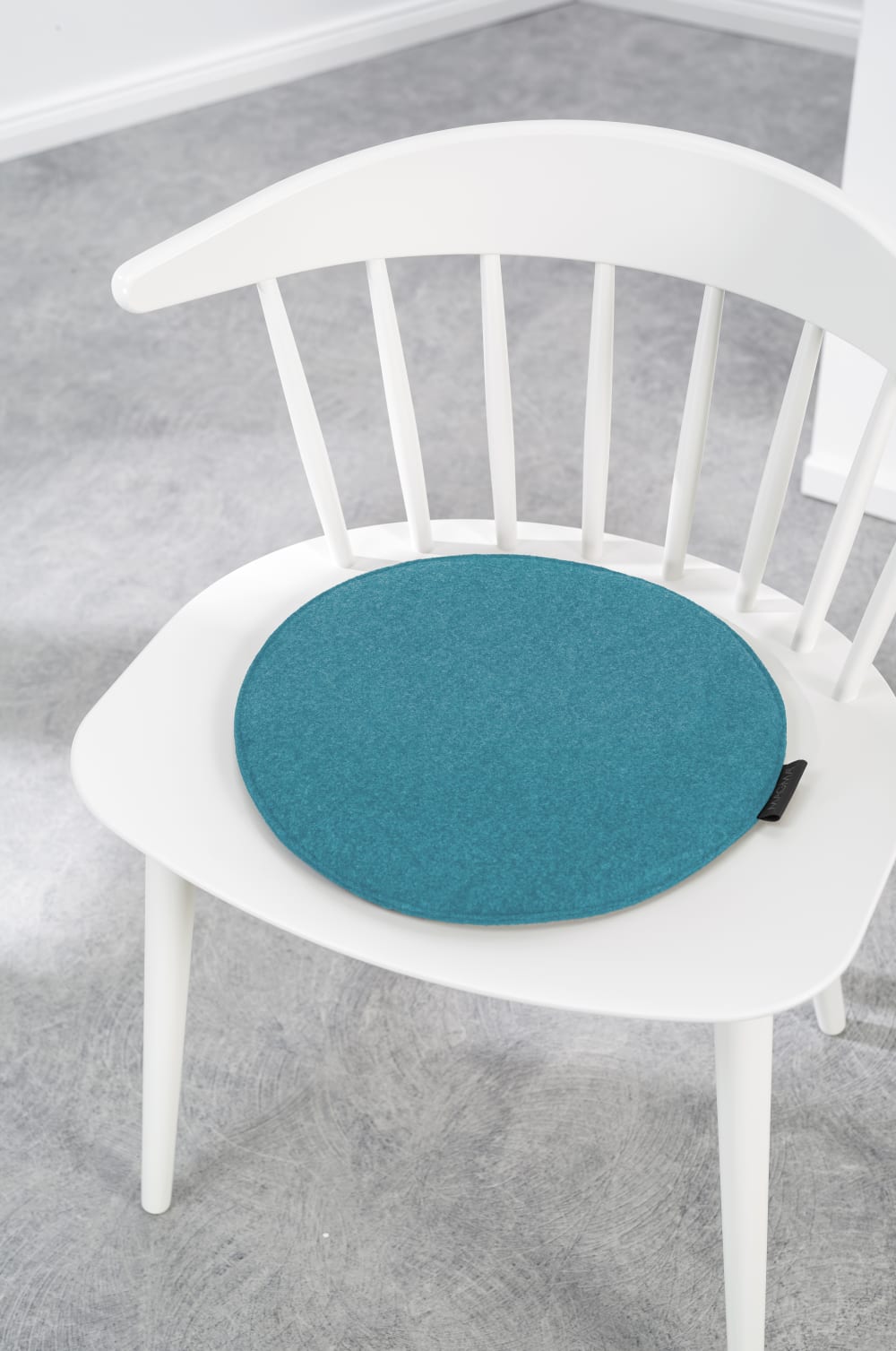 Galettes de chaises rondes bleu pétrole - lot de 4 - ø 35cm — vue 3