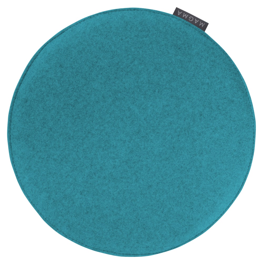 Galettes de chaises rondes bleu pétrole - lot de 4 - ø 35cm — vue 4