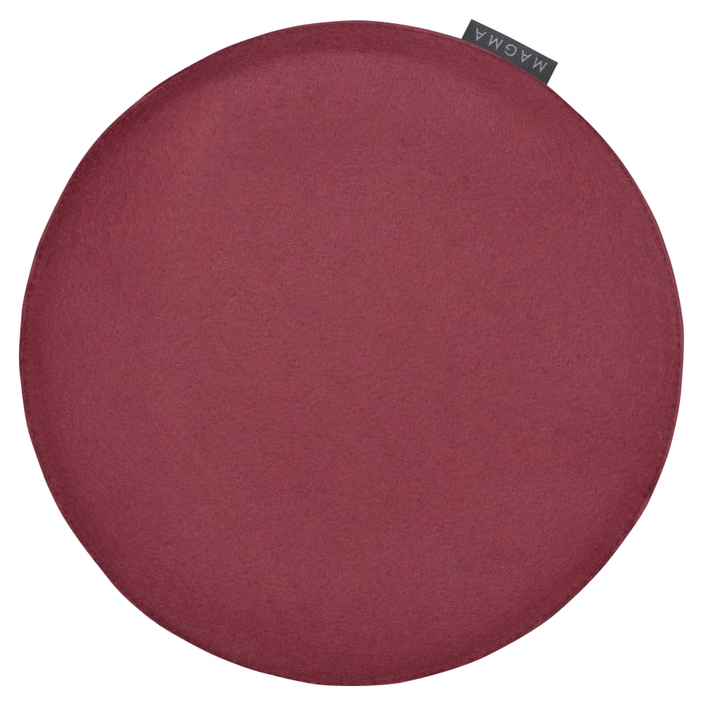Galettes de chaise bordeaux chiné imitation feutre - lot de 4 - ø 35cm — vue 4