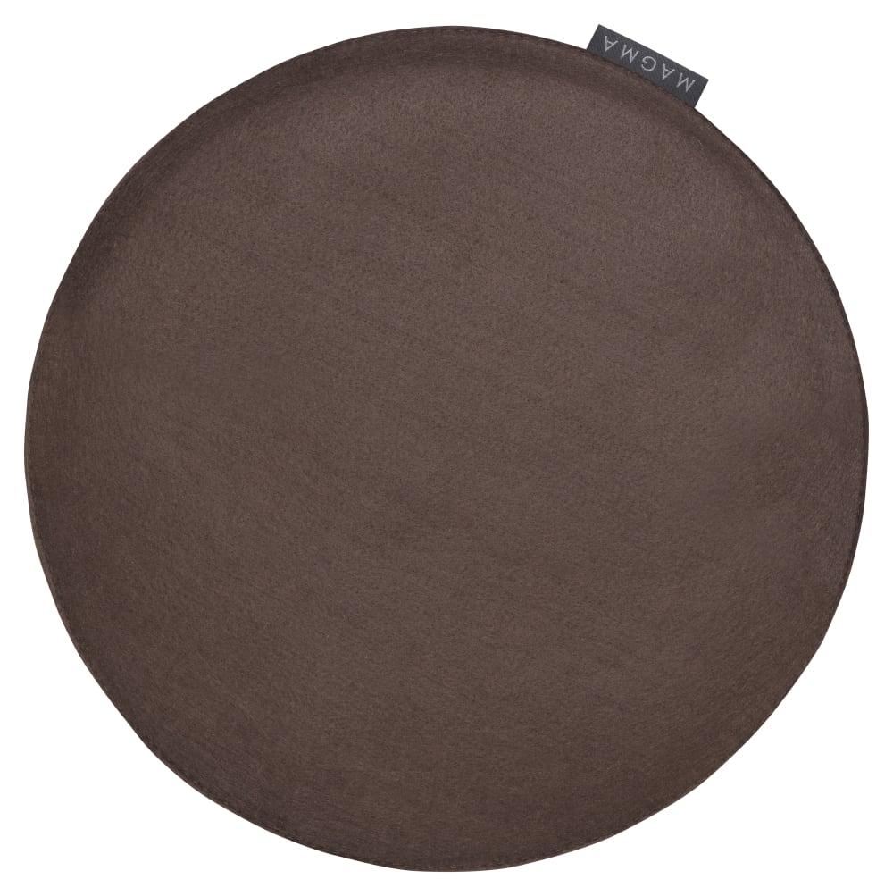 Galettes de chaise marron chiné imitation feutre - lot de 4 - ø 35cm — vue 4