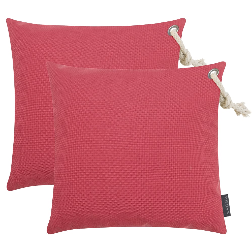 Magma Housses de coussin extérieur avec corde rouge - lot de 2 - 40x40 style contemporain - Pvc - Poly Chlorure De Vinyle