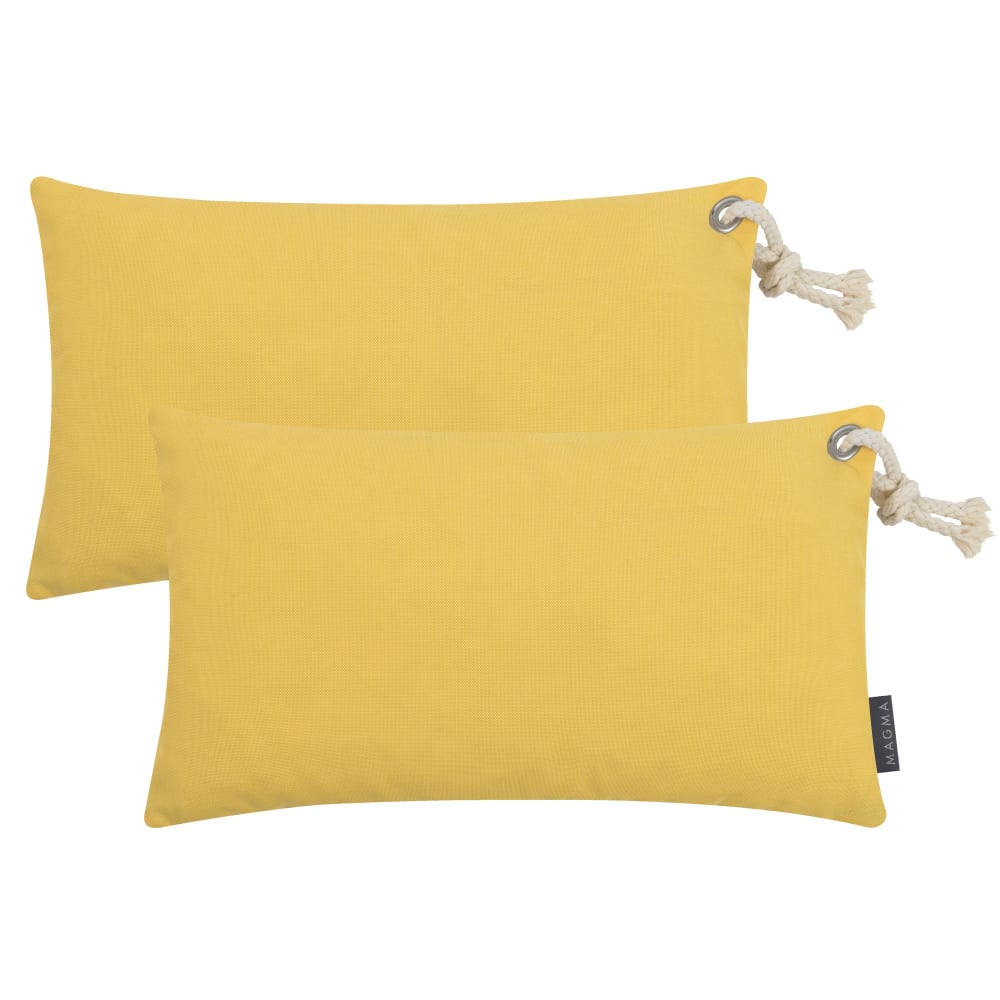 Magma Housses de coussin extérieur avec corde jaune - lot de 2 - 50x30 style contemporain - Pvc - Poly Chlorure De Vinyle