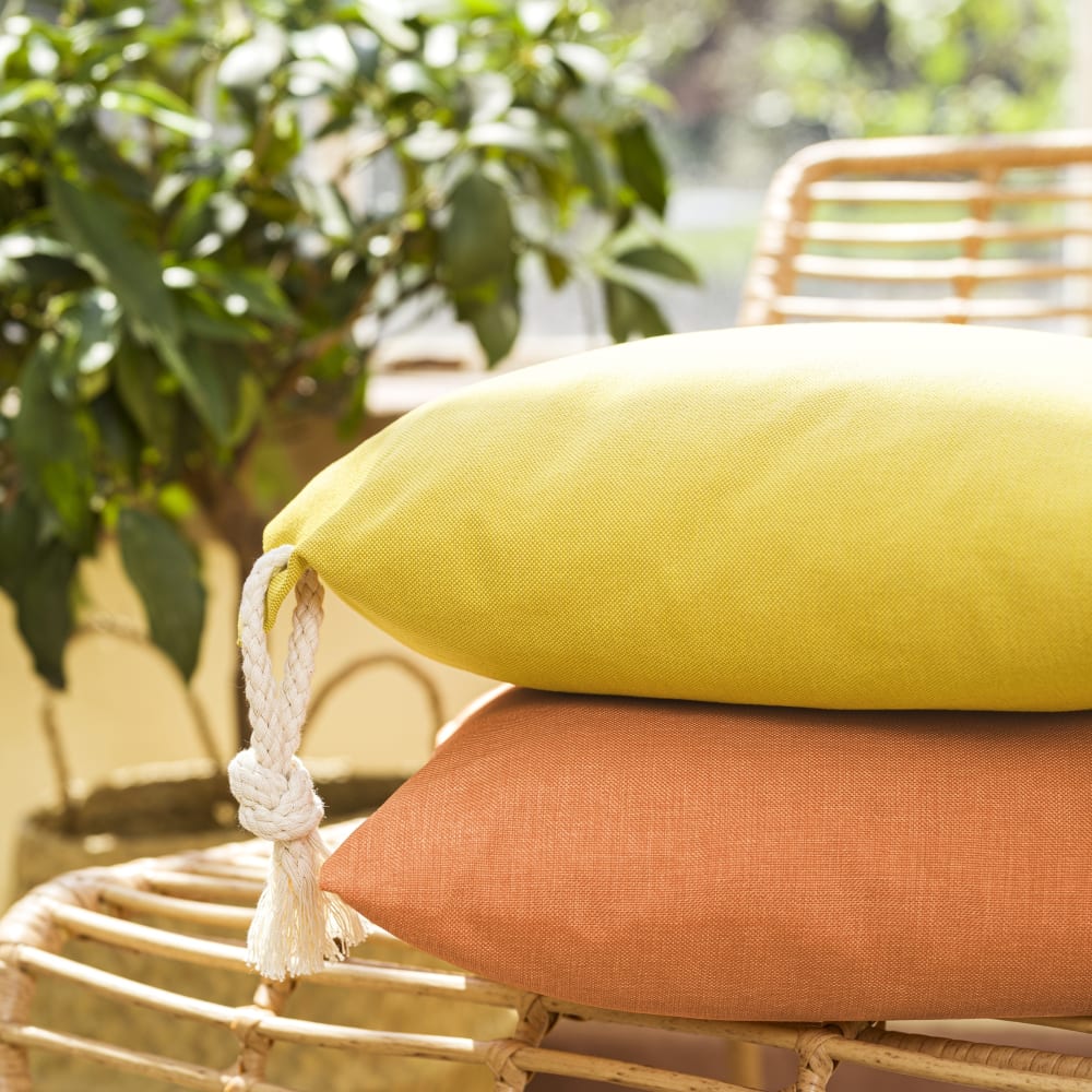 Housses de coussin extérieur avec corde jaune - lot de 2 - 50x30 - Maisons du Monde