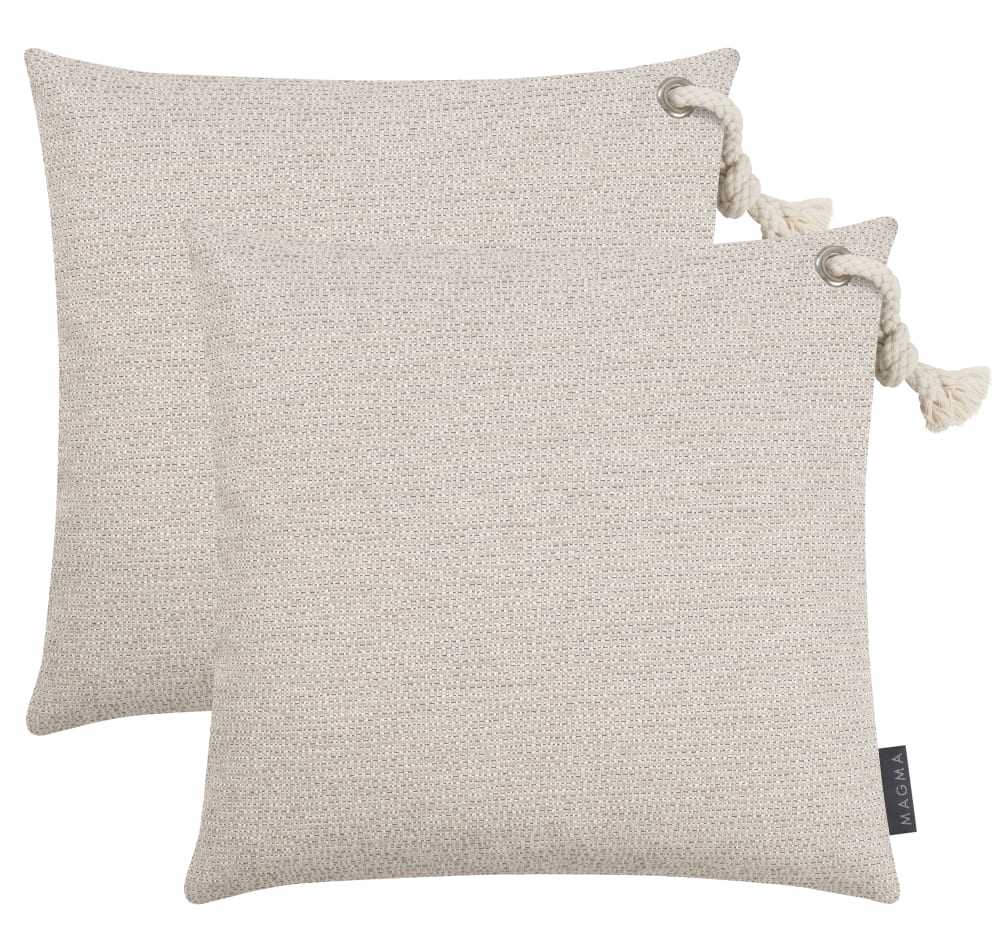 Housses de coussin extérieur chinées sable - 40x40 - Lot de 2