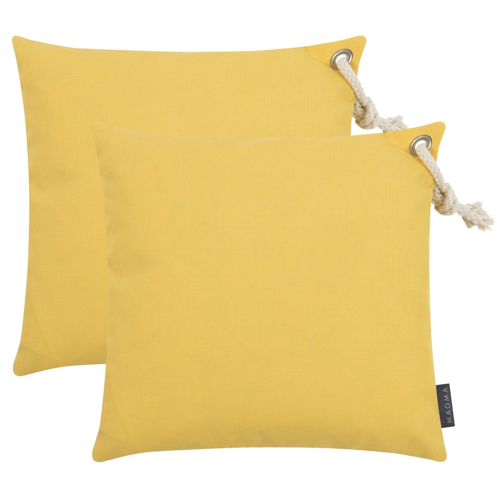 Magma Housses de coussin extérieur avec corde jaune - lot de 2 - 40x40 style contemporain - Pvc - Poly Chlorure De Vinyle