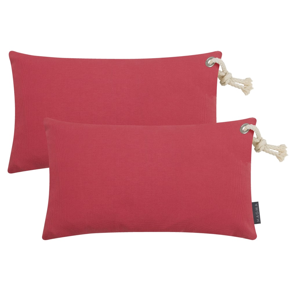 Magma Housses de coussin extérieur avec corde rouge - lot de 2 - 50x30 style contemporain - Pvc - Poly Chlorure De Vinyle