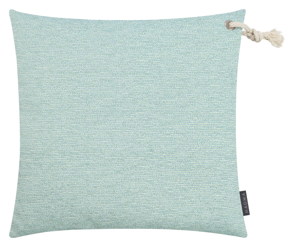 Housse de coussin extérieur chinée turquoise - 50x50