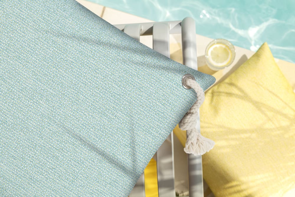 Housse de coussin extérieur chinée turquoise - 50x50 — vue 3