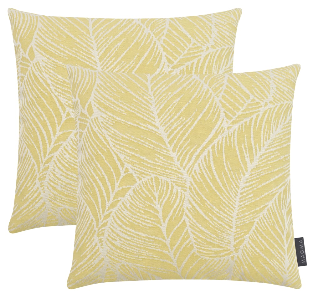 Housses de coussin extérieur dralon motif moutarde - 40x40 - Lot de 2