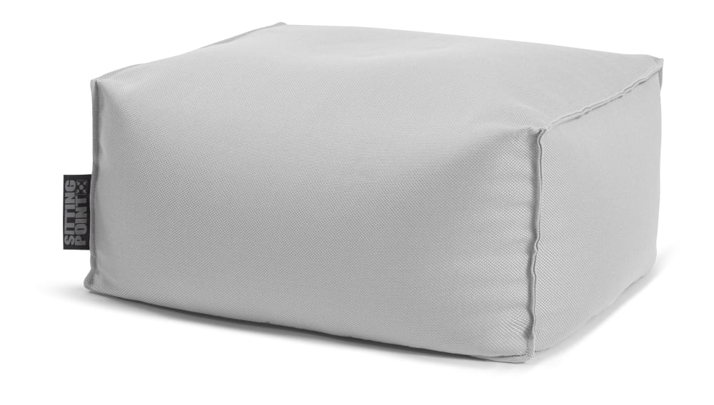Pouf repose-pieds outdoor gris perle 55x65x30