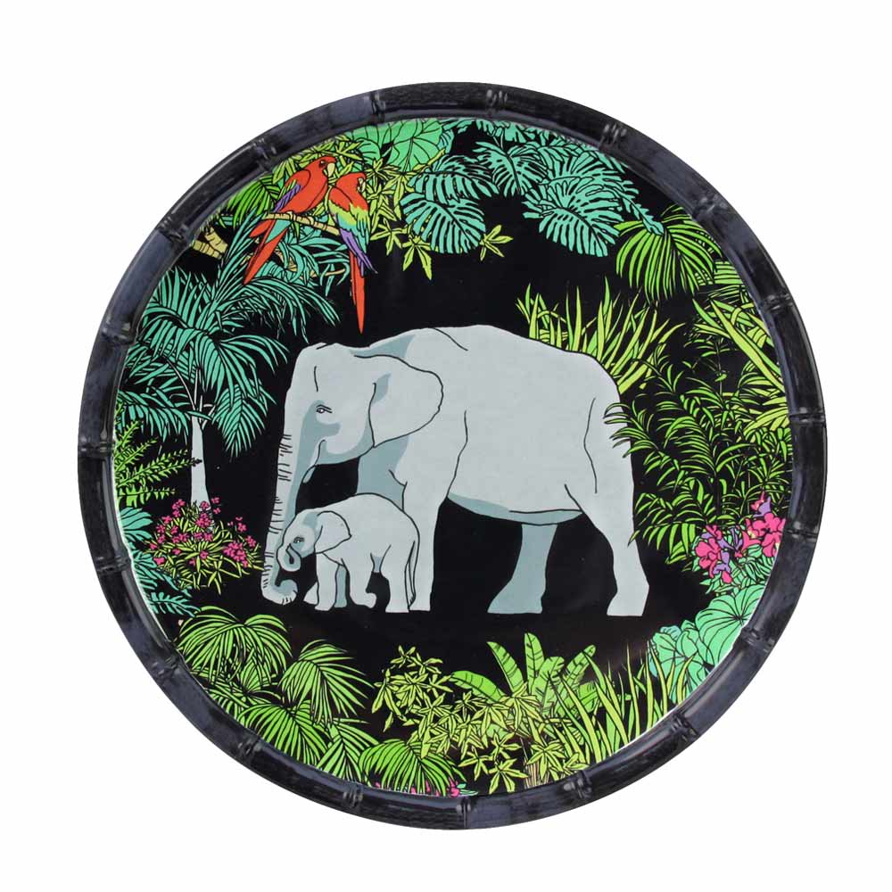 Petite assiette en mélamine décorée d'animaux de la Jungle Ø 23 cm