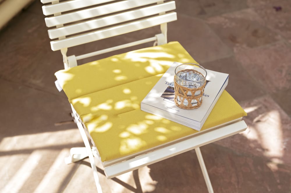 Galettes de chaises extérieur à nouettes jaune - Lot de 4 - 40x40 - Maisons du Monde