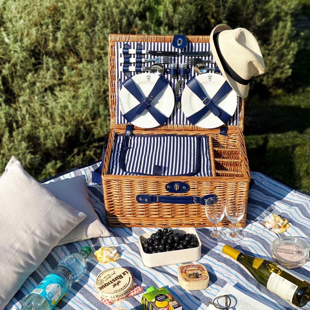 Panier pique-nique 4 personnes en osier Fontainebleau