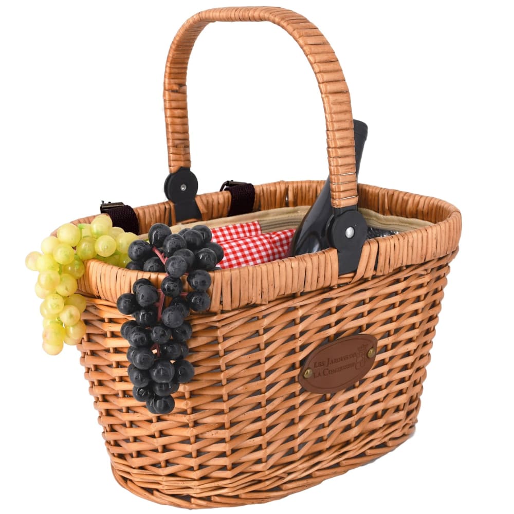 Les jardins de la comtesse Isothermischer Fahrradkorb Vichy rot style classic chic - Naturfasern