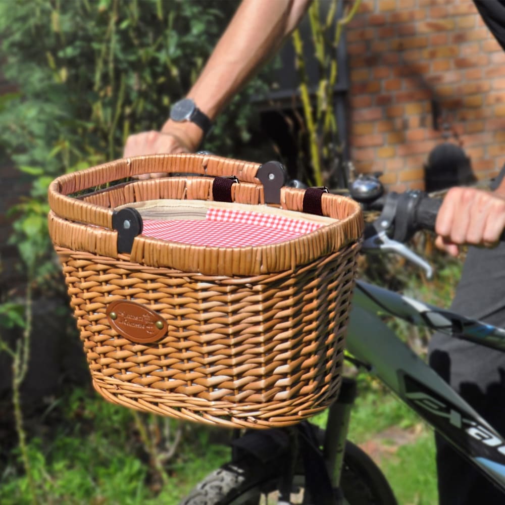 Cestino da bicicletta isolato in percalle rosso - Les jardins de