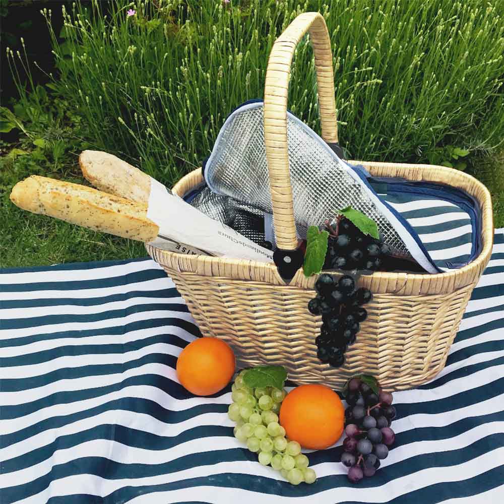 Panier glacière chantilly marine avec anse rabattable - Maisons du Monde