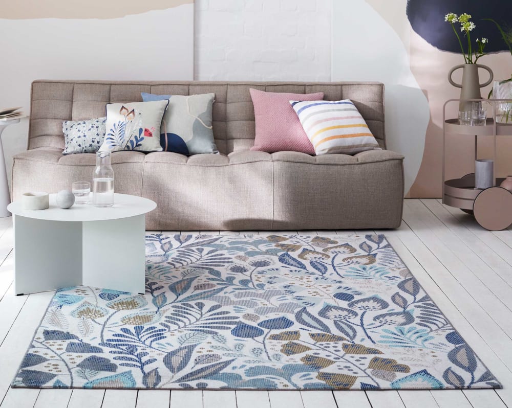 Tappeto da esterno tema floreale blu beige 200x290 - Esprit