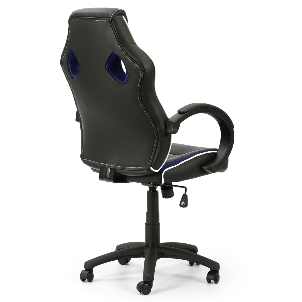 Sedia da ufficio sollevabile e reclinabile, colore nero e blu -